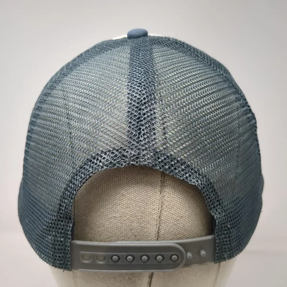 Trucker Hat Blue White One Size Blank Foam Front Mesh Back Snapback Adjustable